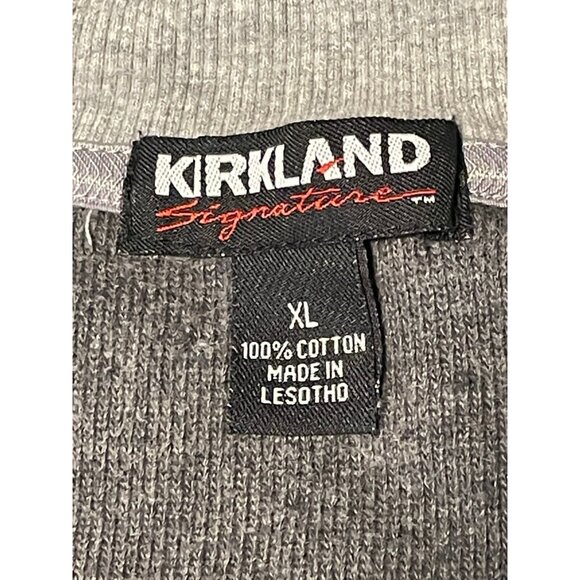 Kirkland Signature 1/4 zip sweater mens XL long sleeve gray - Picture 3 of 8